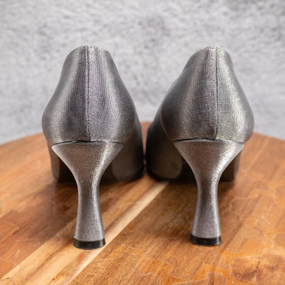 Stuart Weitzman Pewter Jeweled Evening Heel 9.5 B - Picture 6 of 11